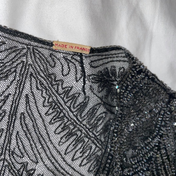 Sheer, beaded shawl made in France - Picture 3 of 7